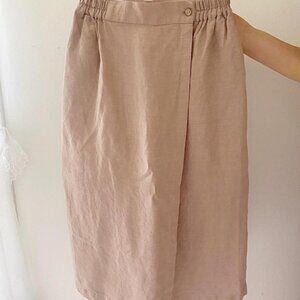 Tan linen wrap skirt #linenskirt100% Linen